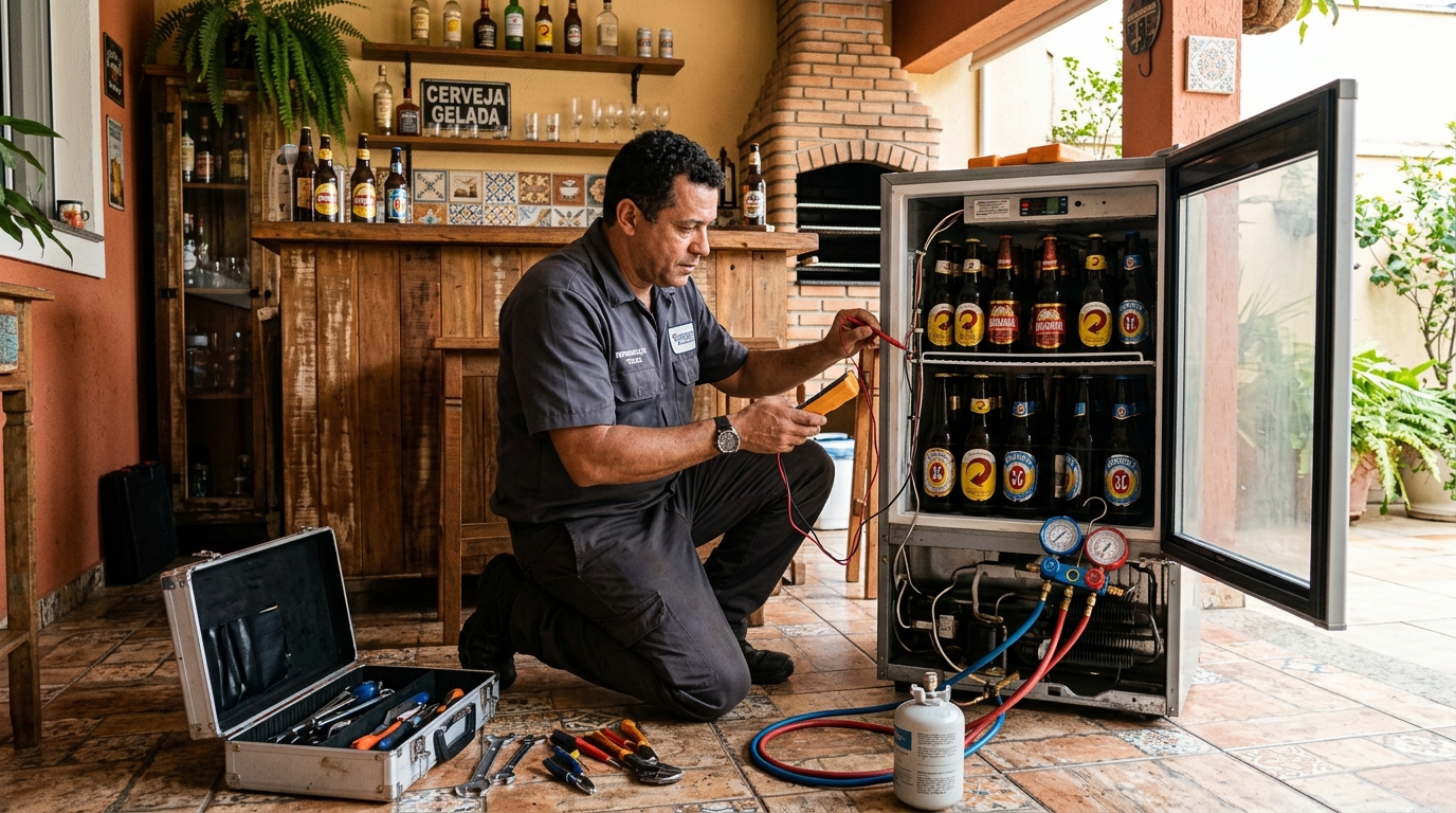 Aplicação de gás refrigerante em cervejeira atendida em Blumenau‑SC